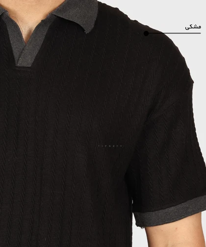 تیشرت لش یقه شکاری و کنفی 1382
