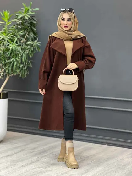 پالتو یقه آمریکایی آستین پیله