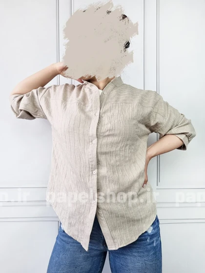 شومیز مانتویی راه راه لمه یقه دیپلمات