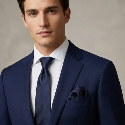 کراوات و پوشت دستدوز طرح اریب افکت دار برند Massimo Dutti