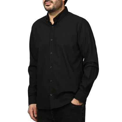 پیراهن آستین بلند لینن مردانه مدل 6105912
