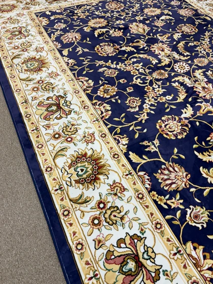 فرش ترک 12 متری کرم سورمه‌ای