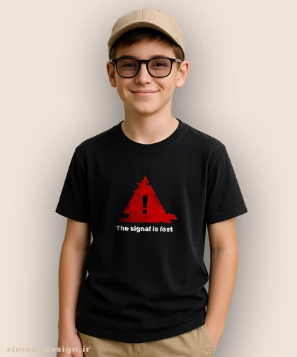 تیشرت بچگانه طرح مثلث سیگنال از دست رفته کد 965
