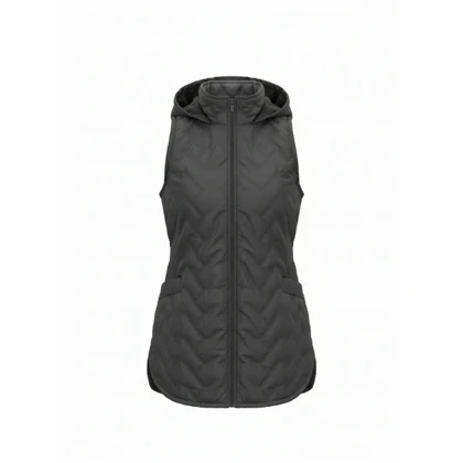 پافر بلند زنانه کلاه دار طوسی