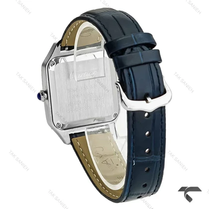 ساعت کارتیر سانتوس دومونت زنانه سیلور بند سرمه ای متوسط Cartier-10615-G
