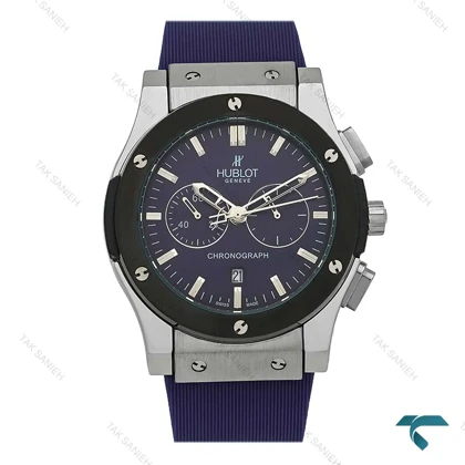 ساعت هابلوت مردانه سه موتوره کرنوگراف سیلور سرمه ای Hublot-8394-G