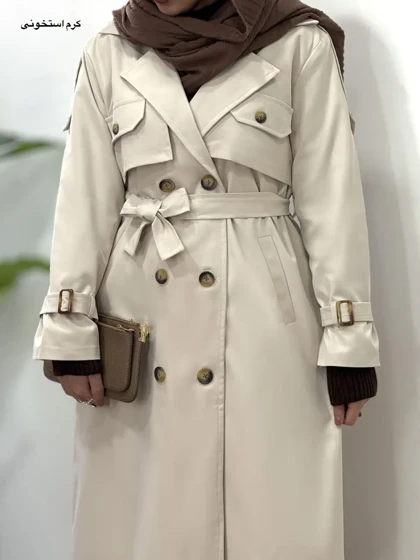 ترنچ کت بلند ضدآب غزال 1