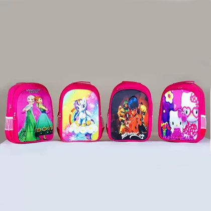 کوله مدرسه طرح دار دو زیپ