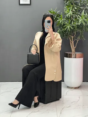 مانتو ژاکارد بغل دکمه