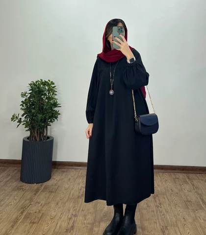 پیراهن مانتویی کتان پاییزه