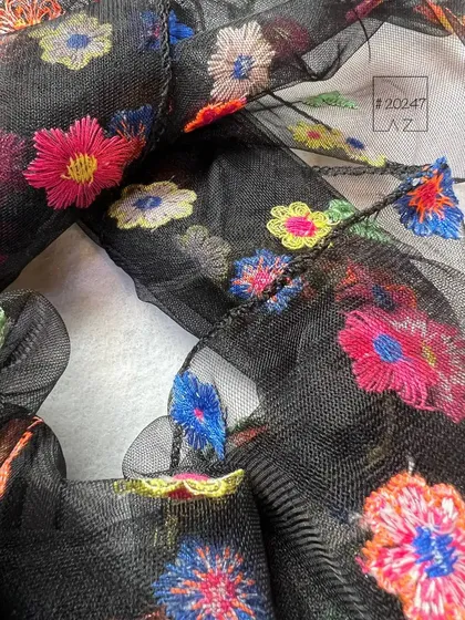 مینی اسکارف توری گل رنگی