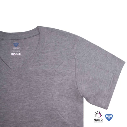 زیرپوش نانو آنتی باکتریال ضد تعریق یقه هفت باز مردانه ملانژ