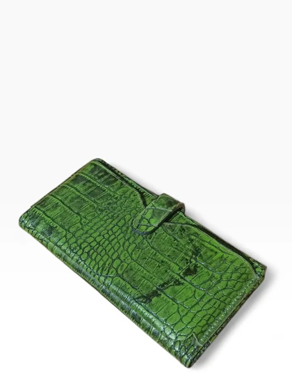 کیف پول دستی زنانه چرم طبیعی مدل زبانه دار