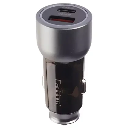 شارژر فندکی فست شارژ ماشین 25 وات 3 آمپر دو پورت ارلدام EARLDOM CC34