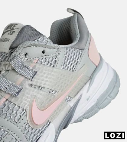 کفش کتانی مردانه و زنانه طوسی صورتی Nike cushlon مدل 7806