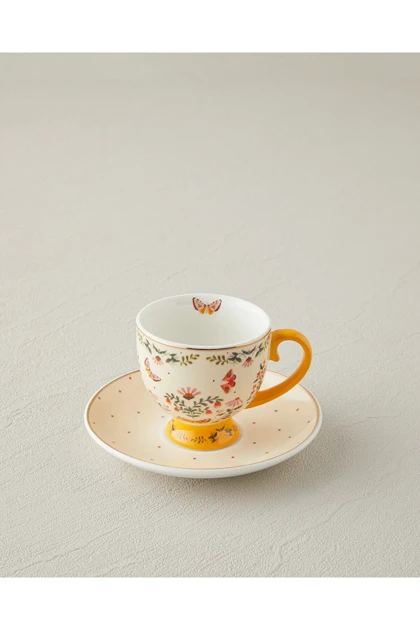 سرویس فنجان قهوه دو نفره English Home مدل Dipsy Bone China - خردلی