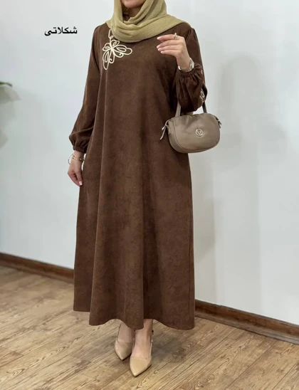 پیراهن مانتویی گلدوزی یامین