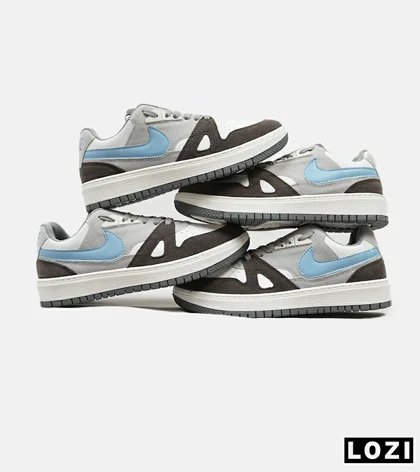 کفش کتانی مردانه طوسی سفید آبی نایک NIKE SB