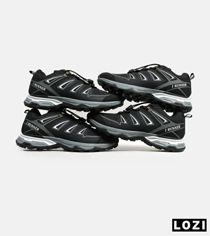 کفش کتانی بزرگ پا مشکی خاکستری I-Runner