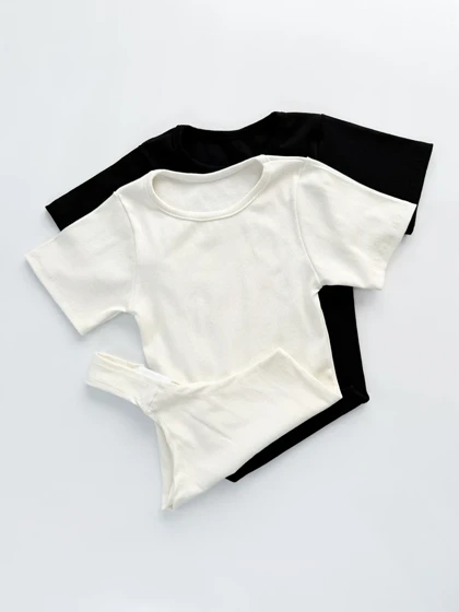 بادی کبریتی آستین نصفه یقه گرد