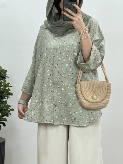 تونیک مانتویی لینن گلسا 3 کد 2964