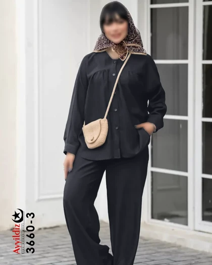 ست مانتو شلوار زنانه سایز بزرگ کد 3660