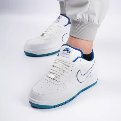 کفش کتانی اسپرت مردانه رنگ سفید آبی مدل نایک NIKE AIR FORCE