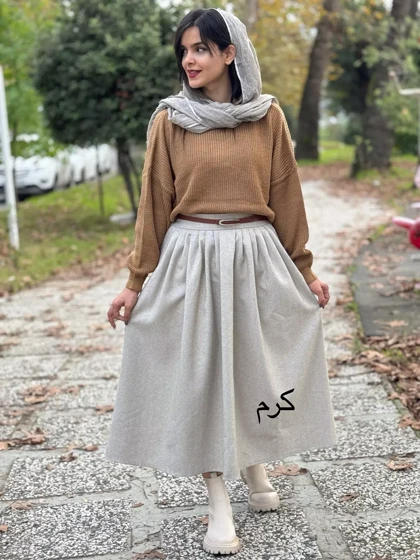 دامن پشمی جناغی