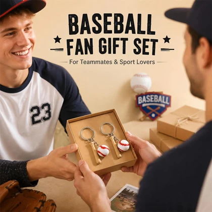 جاکلیدی و آویز کیف baseball bat ball طرح چوب بیسبال با توپ