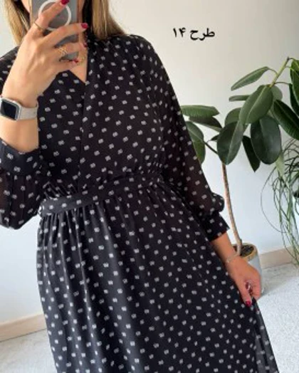 پیراهن حریر سرمه سری 11