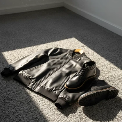 پکیج کاپشن چرم مردانه مدل Artim + نیم بوت cat مردانه مدلRivari