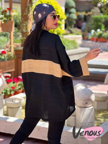 مانتو کتیبه دو رنگ