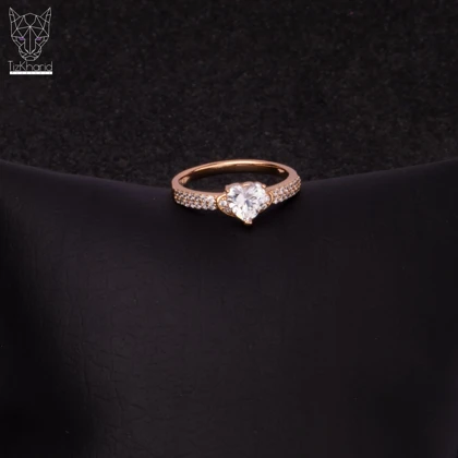 انگشتر فول نگین قلب برجسته ژوپینگ