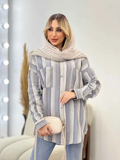 شومیز راه راه دو جیب