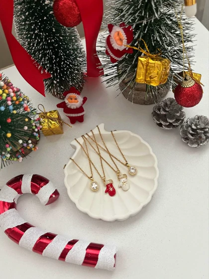 گردنبند وارداتی طرح کریسمسی