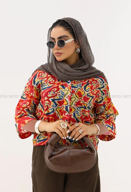شومیز شیشه ای طرح دار کد1006092