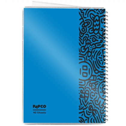 دفتر روکش پلاستیکی سیمی پاپکو PAPCO تک خط 80 برگ
