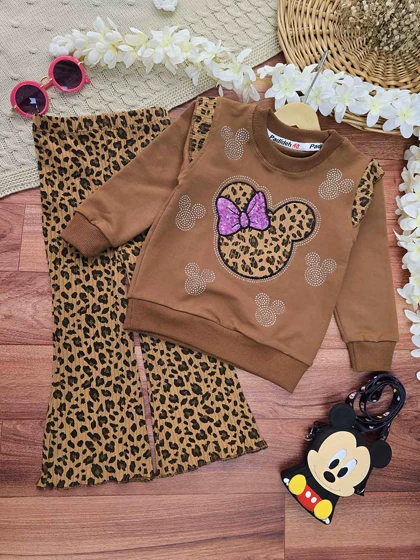 بلوز با شلوار دمپا پلنگی