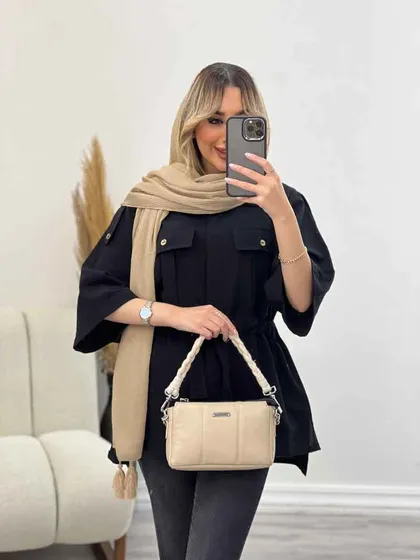 مانتو لینن سرشانه پاگن