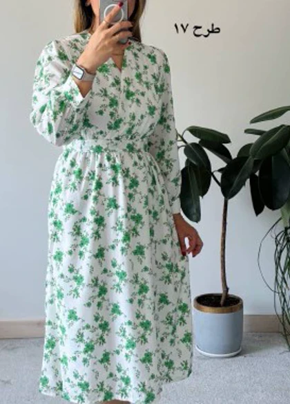 پیراهن حریر سرمه سری 11