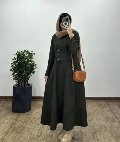 پیراهن مانتویی پاییزه آترینا