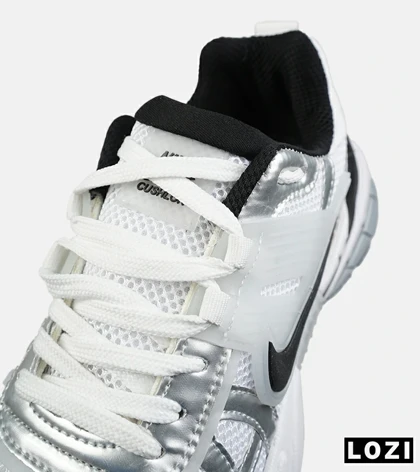 کفش کتانی مردانه و زنانه سفید مشکی نقره ای Nike Cushlon V2K مدل 8824