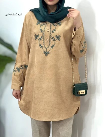 مانتو پاییزه گلدوزی شادی