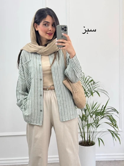 مانتو لینن راه راه نازلی