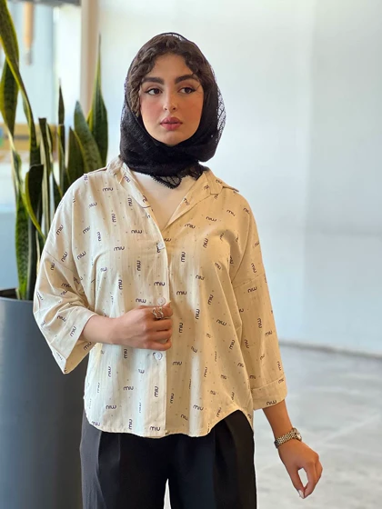شومیز miumiu آستین سه ربع