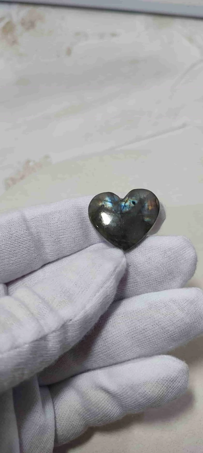 نگین طبیعی لابرادوریت تراش قلب
