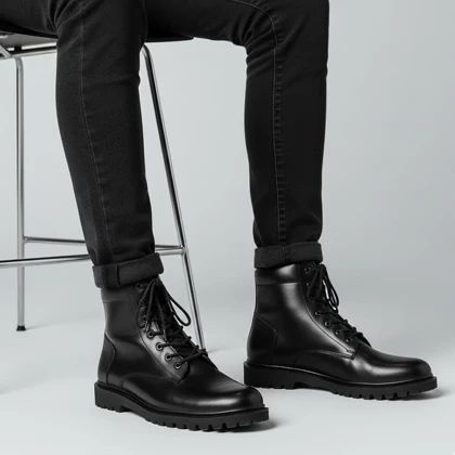 نیم بوت مردانه زیپی مدل Bershka -مشکی ویژه