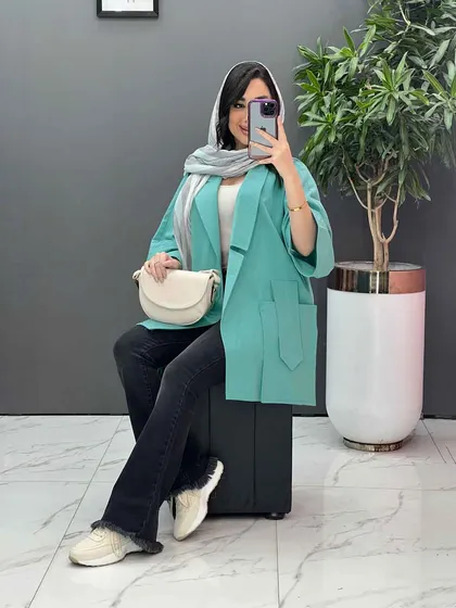 مانتو لینن جیب مثلثی