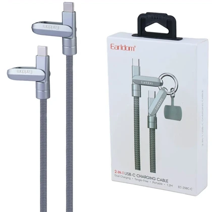 کابل دوسر تایپ سی ارلدام Earldom مدل EC-208C-C توان 60 وات 1.2 متر