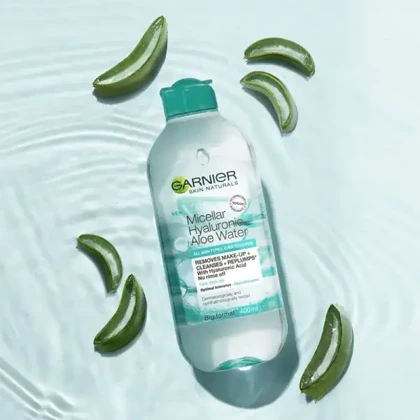 میسلار واتر آلوئه‌ورا گارنیر مناسب انواع پوست 400 میل Garnier Micellar Cleansing Water with Aloe Vera